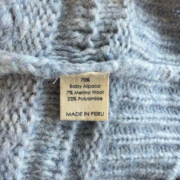 Christina Lehr Baby Alpaca Wool Blend Crew Neck Knitted Sweater Blue Size 1 - Picture 3 of 7